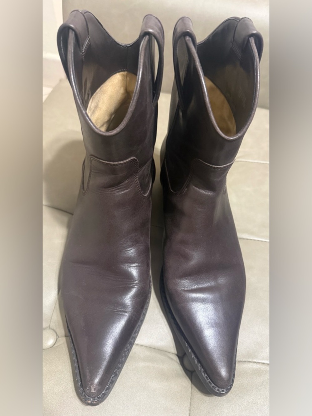 Michael Kors Dark Brown Leather Ankle Boots - Picture 10 of 13